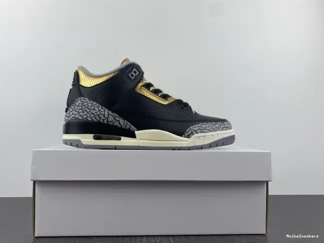 MaikeSneakers WMNS Gold Black 3 CK9246-067 Air Jordan 0530